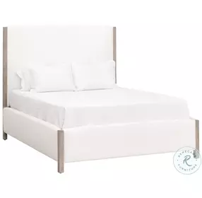 Emmett LiveSmart Peyton Pearl Upholstered Performance Fabric King Platform Bed
