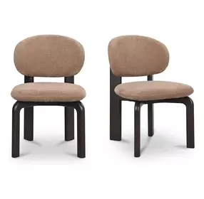 Sami Brown Performance Fabric Upholstered Dining Chair Set of 2