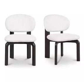 Sami White Performance Fabric Upholstered Dining Chair Set of 2