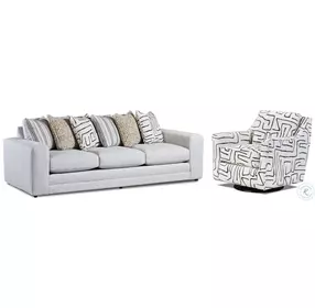 Durango Pewter Off White Performance Fabric Living Room Set
