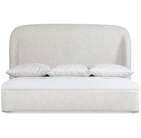 Loggia Aria and Beige Performance Fabric Queen Upholstered Shelter Bed