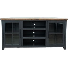 Essex Black and Whiskey 67" Corner TV Stand