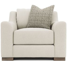 Gabi Beige Upholstered Lounge Chair with Pillow