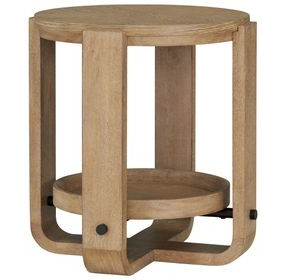 Escape Glazed Natural Oak Round End Table