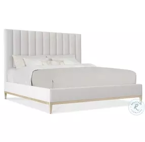 Cascade Wolf Pearl King Upholstered Panel Bed