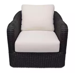 Bodhi Charcoal and White Upholstered Outdoor Swivel Accent Chair
