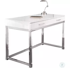 Everett White And Chrome Desk