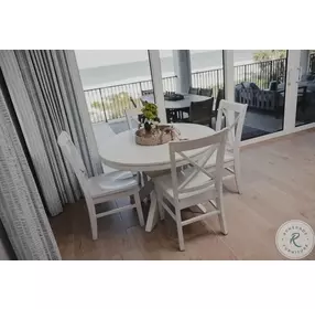 Bay Harbor Weathered White 45" Round Dining Room Set