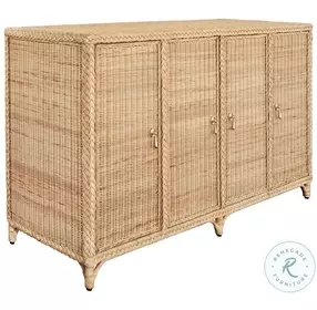 Evander Fully Wrapped Rattan 4 Door Buffet
