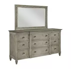Savona Versaille Painted 9 Drawer Stockholm Dresser with Rectangular Regent Mirror