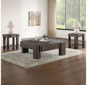 Salina Espresso Square Occassional Table Set