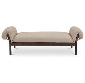 Cardero Beige and Brown Upholstered Daybed