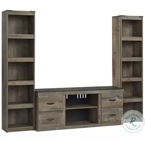 Trinell Rustic Brown 3 Piece Entertainment Center