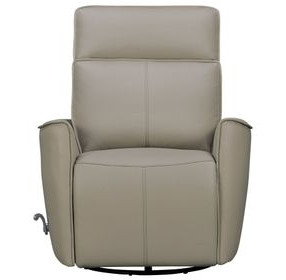 Roxy Abby Light Gray Leather Manual Swivel Glider Recliner