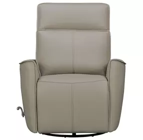 Rovelle Abby Light Gray Leather Manual Swivel Glider Recliner