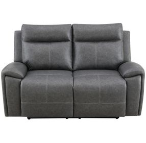 Gaston Gray 65" Manual Reclining Loveseat