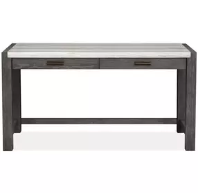 Plum Creek Ravenwood Black and White 60" Marble Top Writing Desk