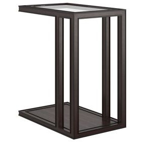Glaze Cola Rectangular Glass Top End Table