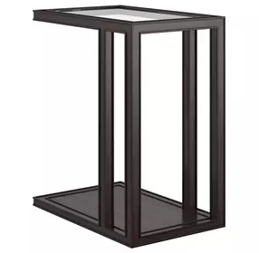 Glaze Cola Rectangular Glass Top End Table