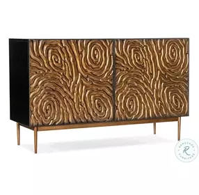 Impression Black And Bronze Gold 2 Door Entertainment Credenza