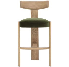 Horton Forest Green Upholstered Bar Stool