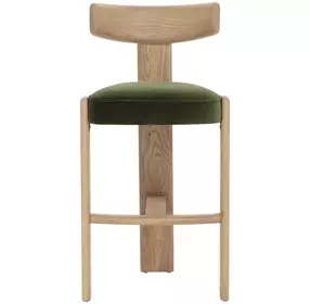 Horton Forest Green Upholstered Bar Stool