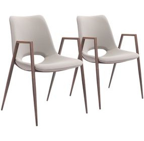 Desi Beige Dining Chair Set Of 2