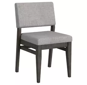 Flex Reclaimed Chevron and Gray Upholstered Side Chair Set of 2