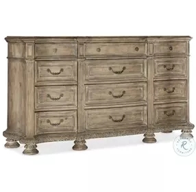 Castella Mid Tone Brown Twelve Drawer Dresser