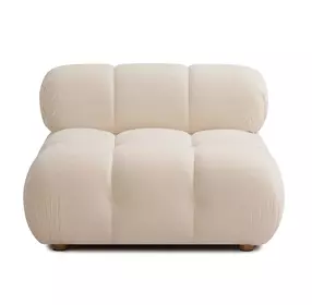 Calliope Off White Performance Velvet Modular Armless Chair