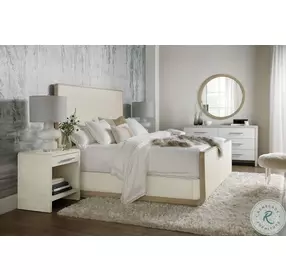 Pinebrook Lacquered Burlap And Soft Taupe Sleigh Bedroom Set