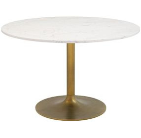 Ithaca White And Gold Dining Table