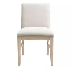 West End Ivory and Natural Maple Upholstered Parson Side Chair Set of 2