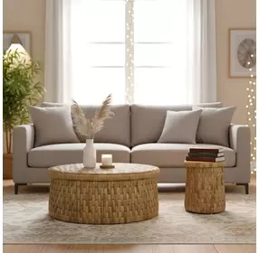 Palmera Natural Round Occasional Table Set