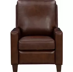 Fairview Elway Fudge Leather Push Thru The Arms Recliner