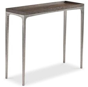 Linea Cerused Charcoal And Textured Graphite Metal 36" Sofa Table