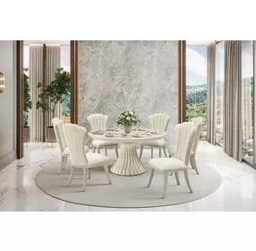 Fantosini Silver Mist Round Dining Room Set