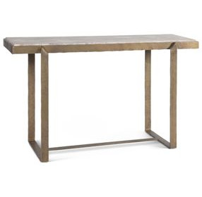 Rhodes Antique Brass and Marble Top Rectangular Console Table