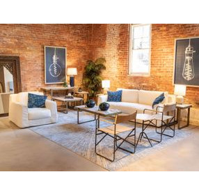 Oliver White Linen Slipcover Living Room Set