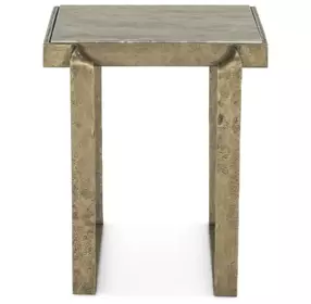 Rhodes Antique Brass and Marble Top Square Side Table