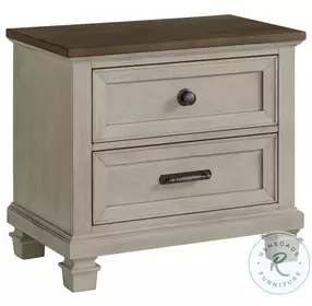 Bloomfield Medium Brown And Washed Stone 2 Drawer Nightstand