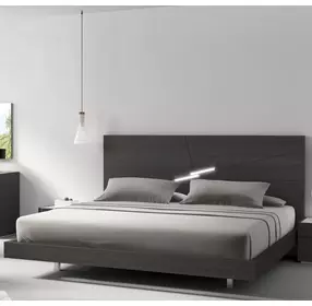 Faro Wenge and Grey Lacquer Queen Platform Bed