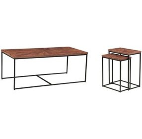 Astoria Brownstone and Gray Rectangular Nesting Occasional Table Set