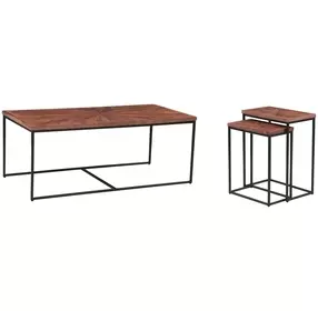 Astoria Brownstone and Gray Rectangular Nesting Occasional Table Set