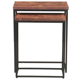 Astoria Brownstone and Gray Rectangular Nesting Side Table