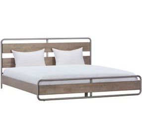 Zest Natural Oak and Gray King Platform Bed