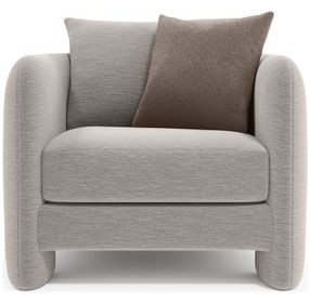 Rowan Beige Upholstered Lounge Chair with Pillow