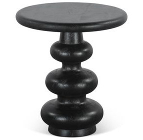 Bakio Black Round Side Table