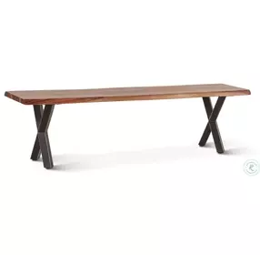 Elliston Natural And Black Powder Coat Live Edge 68" Dining Bench