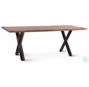 Elliston Natural And Black Powder Coat Live Edge 80" Dining Table